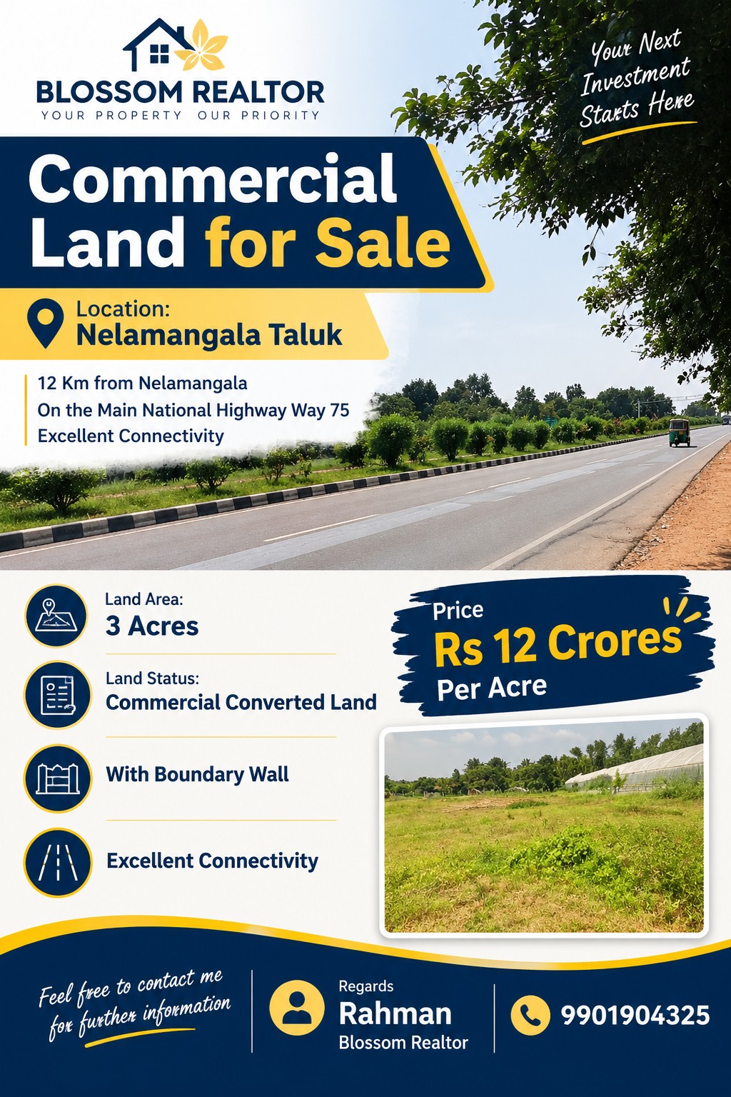 Commercial Land for Sale - Nelamangala Taluk in Nelamangala Town, Karnataka – photo 1