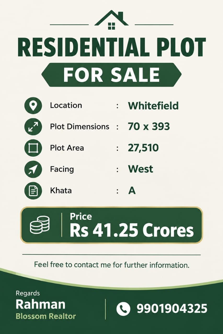 Residential Plot for Sale - Whitefield – photo 1