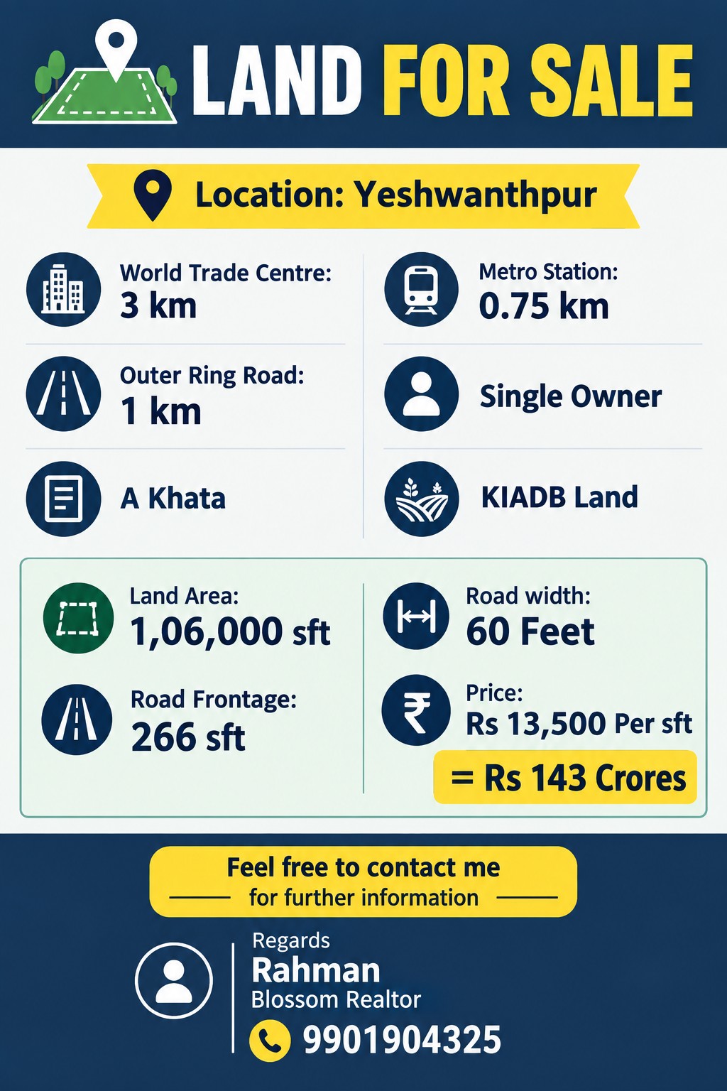 Land for sale - Yeshwanthpur in Yeswanthpur, Bengaluru, Karnataka – photo 1