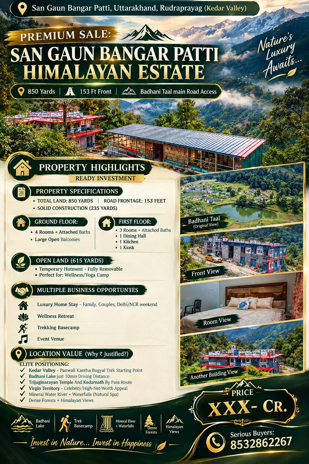 ​ Himalayan Estate – Premium Property for Sale near Badhani Taal (Kedar Valley, Rudraprayag) in FWH9+W4 Kot – photo 1