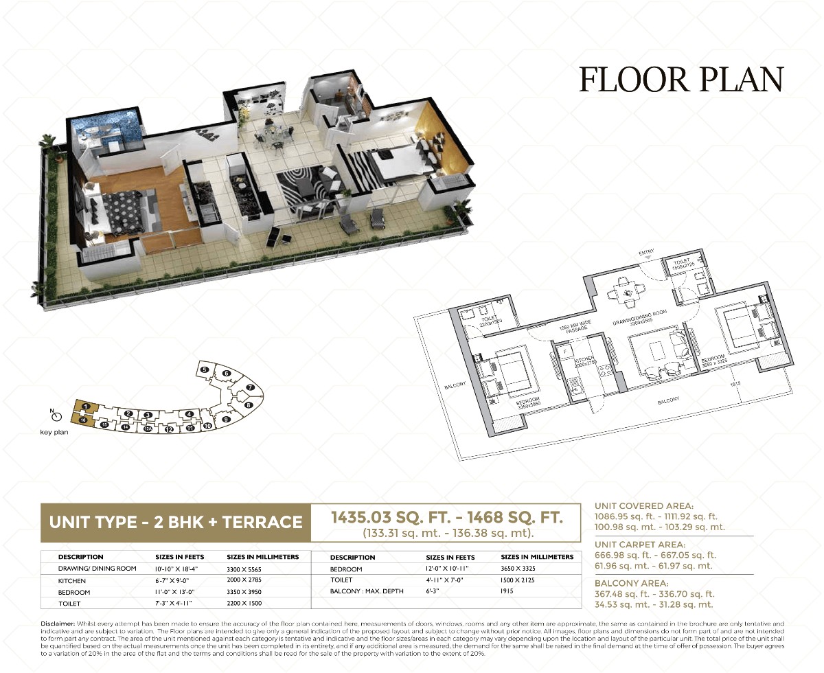 Modern 2 bhk apartment with terrace in yamuna expressway – photo 1